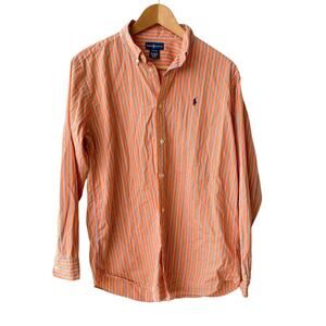 Ralph Lauren : Orange Green Blue Stripe Long Sleeve Button-Down Shirt XL 18–20